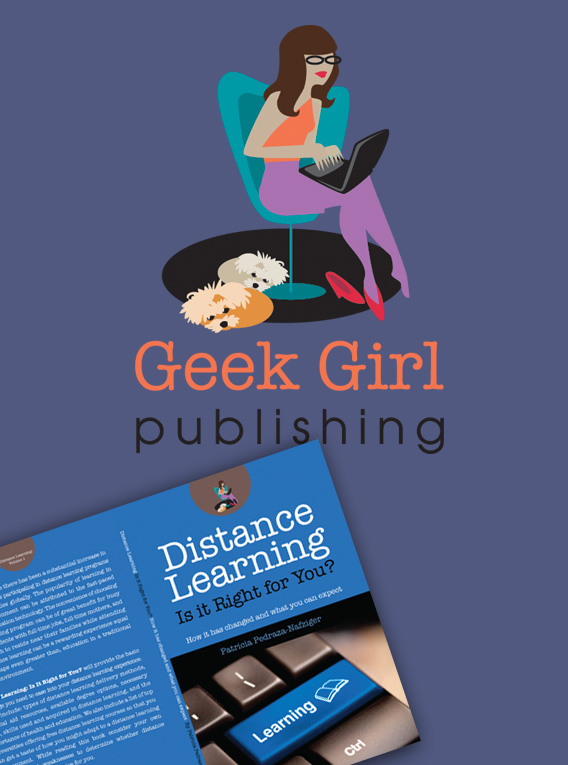 Geek Girl Publications Logo and book covers